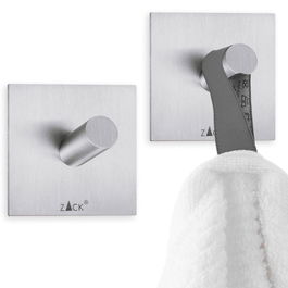 Zack Set 2 Ganchos Pared Duplo Cuadrados Mate 4.2x4.2 cm